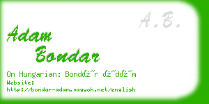 adam bondar business card
